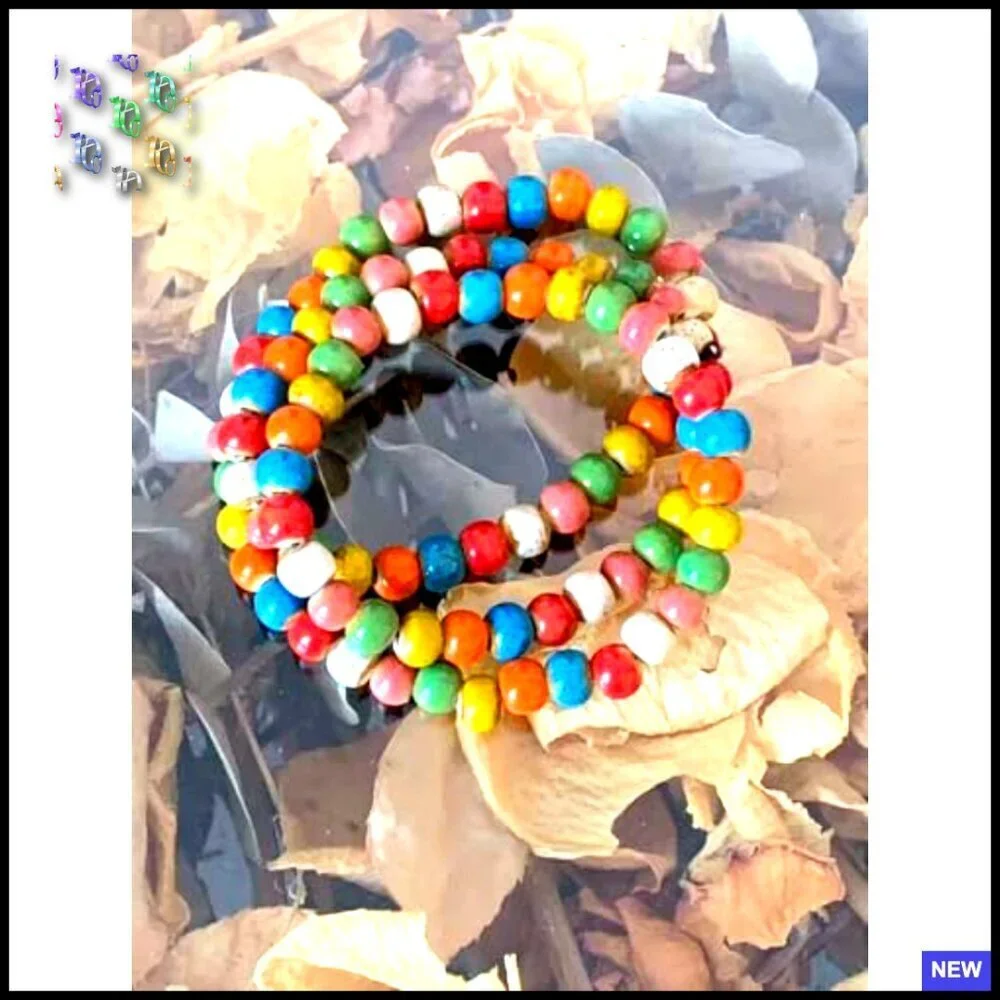 Ceramic Wrap Bracelet Handmade Bohemian Stackable Stretch Jewelry Women